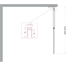Душевая перегородка BELBAGNO UNO-L-1-TB-90-C-GM 900x2000 мм Оружейная сталь